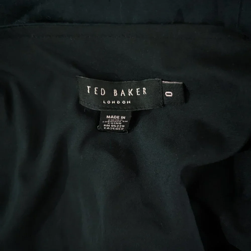 Ted Baker ELVA Dress Black Navy Blue sz 0 (XS) - Picture 4 of 5